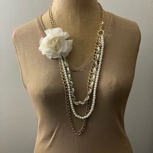 Multicolor Facetted Beads -Double Strands Necklace/Brooch